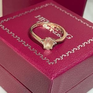 Helzberg Rose Gold Morganite with Two Diamonds Ring